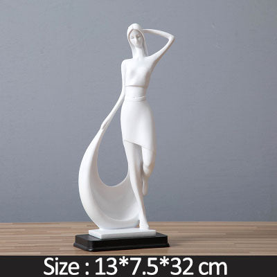 Nordique Minimaliste Abstraite Moderne Sculpture Figure Statue Résine Artisanat Décoration de La Maison Subwhite smart dancer Vase