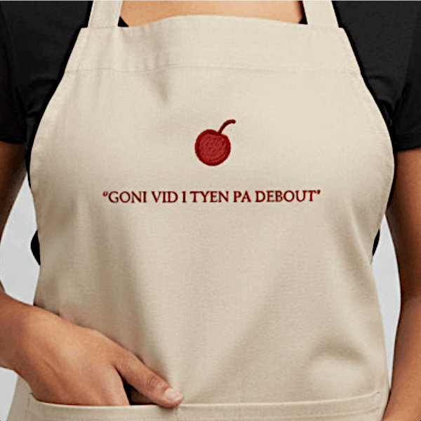 Tablier "Goni vid i tyen pa debout" - coton biologique