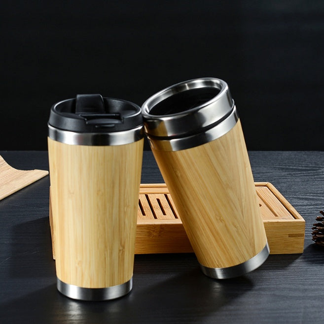 Tasse à café en bambou et acier inoxydable Accessoires de cuisine