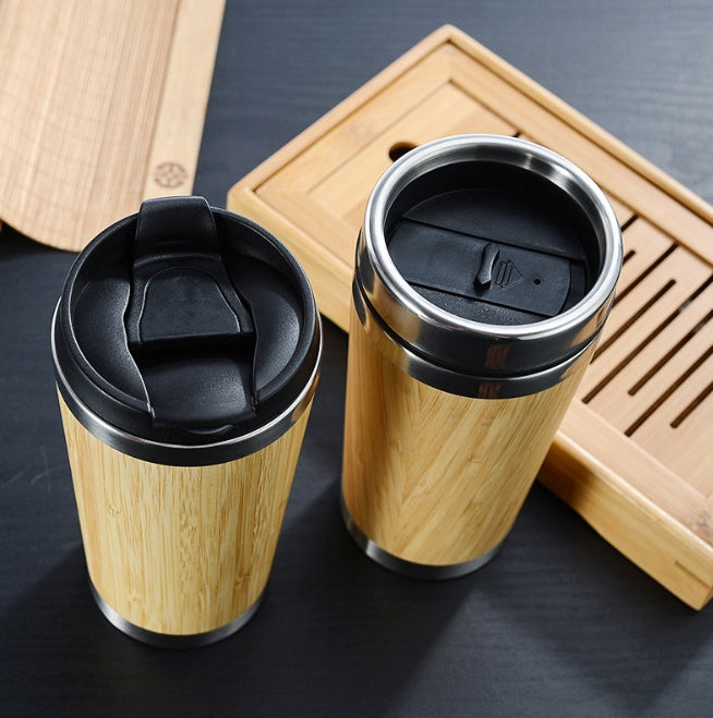 Tasse à café en bambou et acier inoxydable Accessoires de cuisine