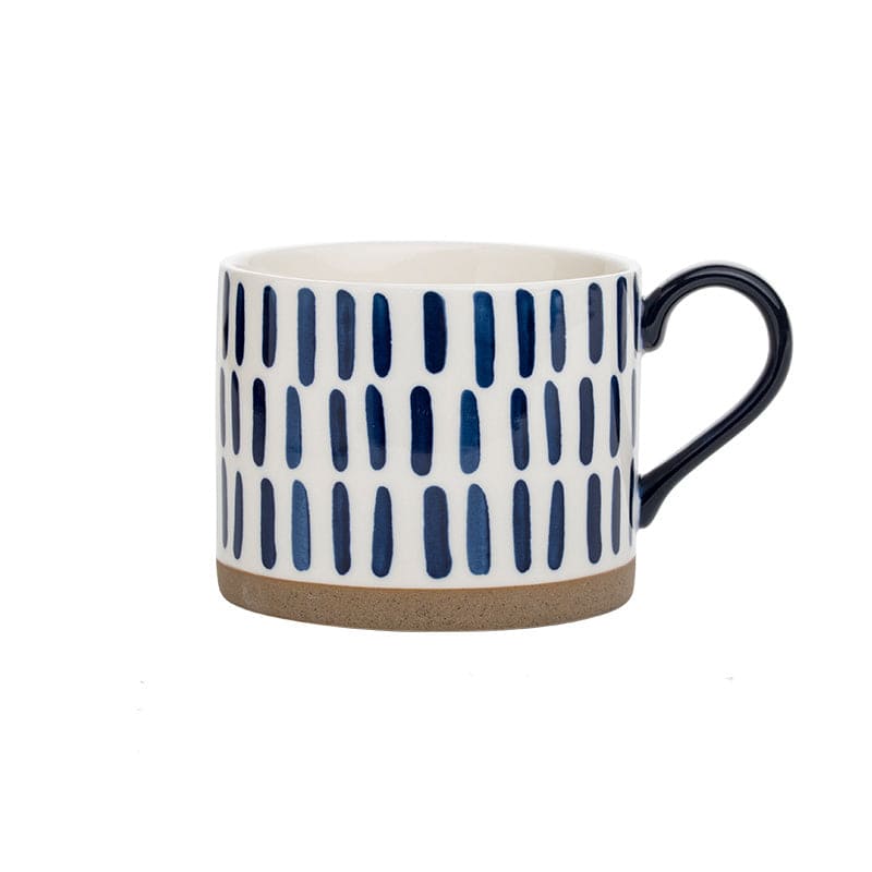 Tasse motifs rayures bleues en céramique Accessoires de cuisine 