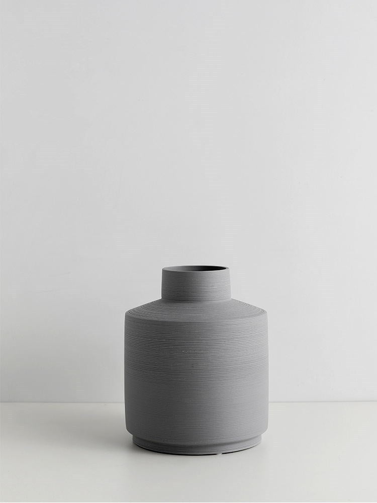Vase en céramique rond gris neutre Vase 