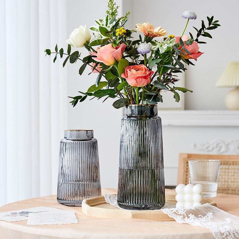 Vase rétro gris en verre Accessoires de cuisine 